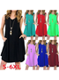 7 Colors/ Summer Casual V-neck Sleeveless T-Shirt Dress With Pockets