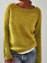 Solid Knitted Sweaters Plus Size Pullovers Jumpers