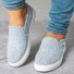 Casual Wear-Resistant canvas ladies slip on flats with Raw Edge