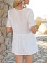 White Short Sleeve Casual Shift Top