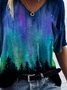 Aurora Tree Painting Print T-shirt