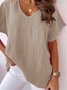 Casual Cotton-Blend Short Sleeve Top