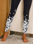 Cotton Blends Casual Floral Skinny Leggings