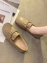 Cute Round Toe Leather Daily Flats