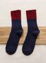 Simple Color Matching Wool Knit Socks