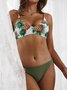 Resort-inspired Fruit-print Suspender Bikini Plus Size
