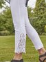 Lace Casual Regular Fit Cotton Blends Pants