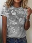 Floral print holiday blouse T-shirt Plus Size
