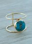 Casual Resort Style Retro Geometric Turquoise Ring Dress Jewelry