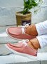 Comfortable Breathable Stitched Drawstring Casual Canvas Flat Slip-ons
