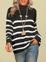 Casual Long Sleeve Striped Sweater