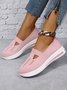 Breathable Hollow Mesh Flyknit Platform Sneakers Overfoot Slip-ons
