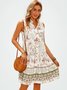 Sleeveless Casual Floral Weaving Dress