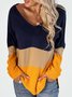Casual Long Sleeve V Neck Sweater