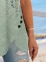 Zipper nail buckle gradient flower irregular hem holiday top T-shirt plus size tunic