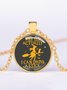 Time Stone Crystal Halloween Alphabet Witch Pattern Necklace