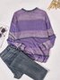 Casual Long Sleeve Block Color Sweater