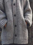 Plain Wool/Knitting Casual Loose Hoodie Sweater Coat