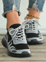 Plus Size Breathable Color Block Lace-Up Sports Sneakers