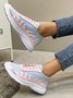 Plus Size Breathable Color Block Lace-Up Sports Sneakers