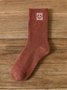 Laughter Pattern Cotton Knit Socks Daily Commute Accessories