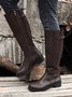 Vintage Plus Size Knit Paneled Riding Boots with Size Zipper