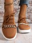 Chain Lightweight Platform Lace-Up Flyknit Sneakers