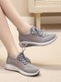 Casual Lightweight Lace-Up Fly Knit Sneakers