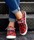 (small-size) Valentine's Day Graphic-Print Denim Lace-Up Canvas Flats