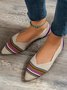 Ethnic Striped Breathable Mesh Fabric Plus Size Flat Shoes