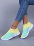 Breathable Plus Size Color Block Slip On Sneakers