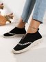 Breathable Striped Split Joint Soft Sole Slip On Sports Sneakers