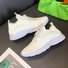 Plus Size Breathable Mesh Fabric Lace-up Decor Sneakers