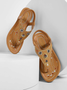 Comfy Sole Vintage Rivet Sandals Flat Heel Summer Pu Sandals