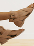 Fashion Flip-Flops Flat Heel Buckle Strap Sandals