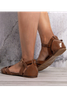 Crossed Strap Flats Adjustable Buckle Sandals