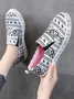 Comfortable lightweight women's flats with colorful pattern printed in multiple colors and sizes