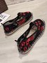 Mesh embroidery women's woven slip on shoes in multi-color