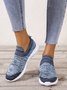 Women's Plus Size Slip On Mesh Fabric Sneakers