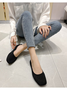 Women Casual Plain Summer Polyester Daily Flat Heel Rubber Slip On Shallow Shoes Women's Shoes