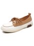 Stitching Lace-up Women's Moccasin Shoes in soft leather and mutiple sizes and colors