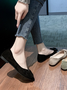 Women Plain All Season Simple Polyester Commuting Flat Heel Closed Toe Faux Suede Shallow Shoes Women's Shoes