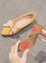 Women Plain All Season Simple Flat Heel Pointed Toe Nylon Rubber Slip On Shallow Shoes Women's Shoes