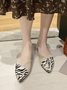 All Season Leopard Elegant Polyester Holiday Pointed Toe Faux Suede Slip On Shallow Shoes Women's Shoes for Women