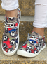 (small-size) Painting Casual Moccasins Canvas Multi Color Slip On Shoes