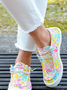 (small-size) Pastel color Floral Flat Moccasin Slip On Shoes with Wear-Resistant Non-slip Lightweight