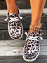Leopard print Lightweight lace-up women's Moccasins with multiple sizes