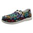 Ethnic print lace-up women's Moccasins in mutiple sizes and colors