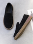 Women's suede solid color slip on flat shoes