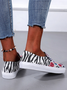 Women's polka dot zebra pattern stitching flat shoes slip-on shoes
